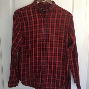 Men's Button Down, red plaid